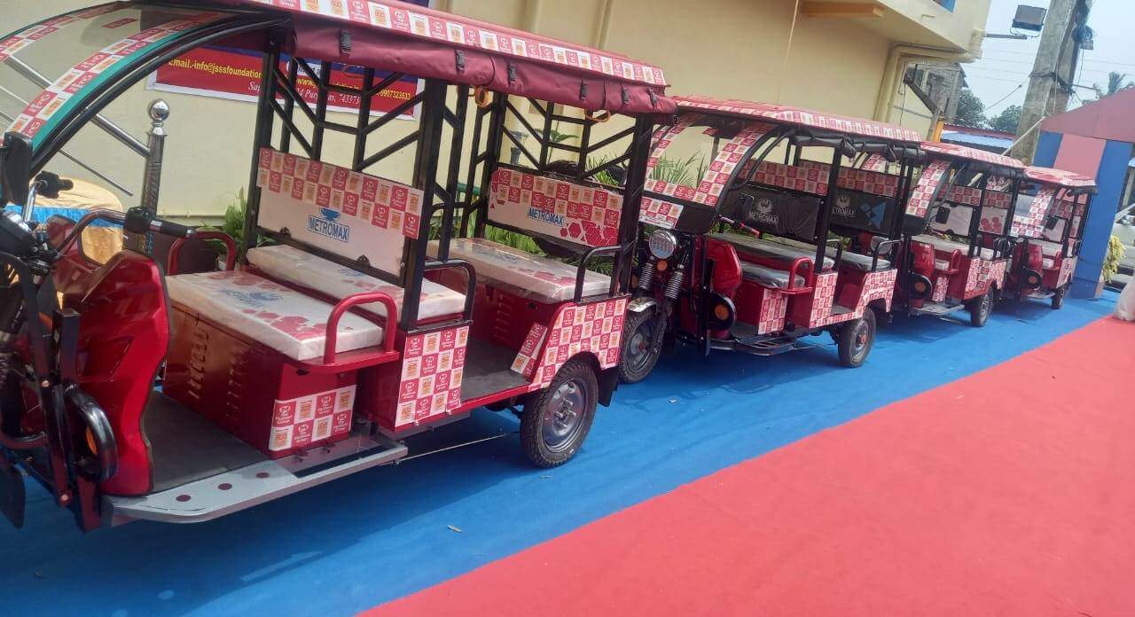 Donation of four e-Rickshaws to underprivileged families for livelihood support at Gangasagar Island Sunderban, Kolkata, West Bengal