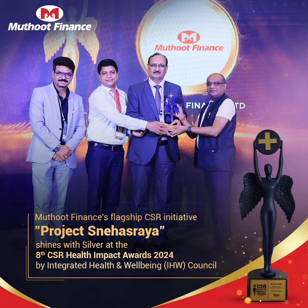 We are elated to announce that our flagship CSR initiative, Project Snehasraya, has won the Silver accolade at the prestigious 8th Edition of CSR Health Impact Awards 2024, organized by the Integrated Health and Wellbeing (IHW) Council